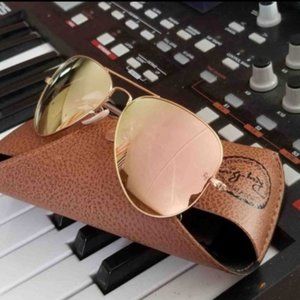 Ray Ban Aviator Rose Pink Gold NEW
